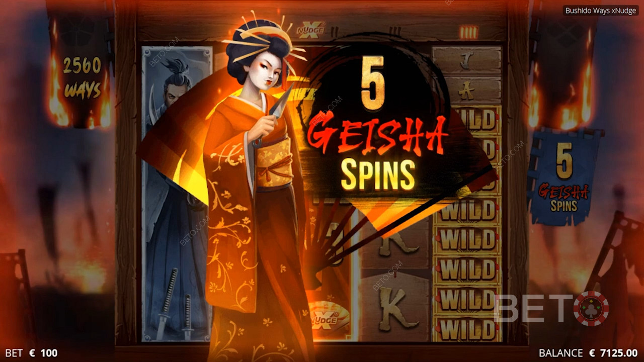 Există până la 12.288 de moduri de a câștiga, iar Geisha wild te ajută să îți mărești multiplicatorii.