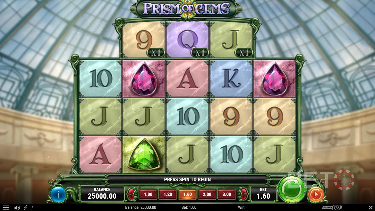 Jocul ca la aparate online Prism of Gem - simboluri frumoase și pietre prețioase