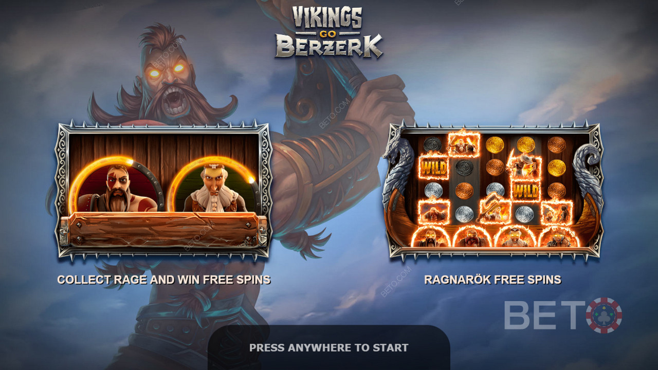 Funcția Vikings Rage îți oferă 7 rotiri gratuite și un simbol Viking bonus.