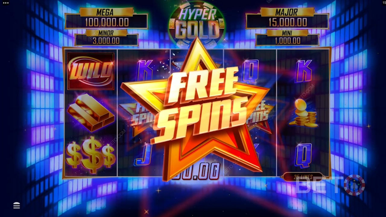 Câștigă rotiri gratuite pentru a câștiga sume uriașe în slotul Hyper Gold