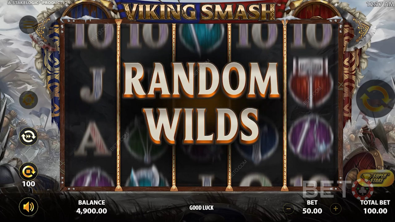 În timp ce joci cu o Super Miza activă, fii atent la Random Wilds pentru câștiguri mai mari.