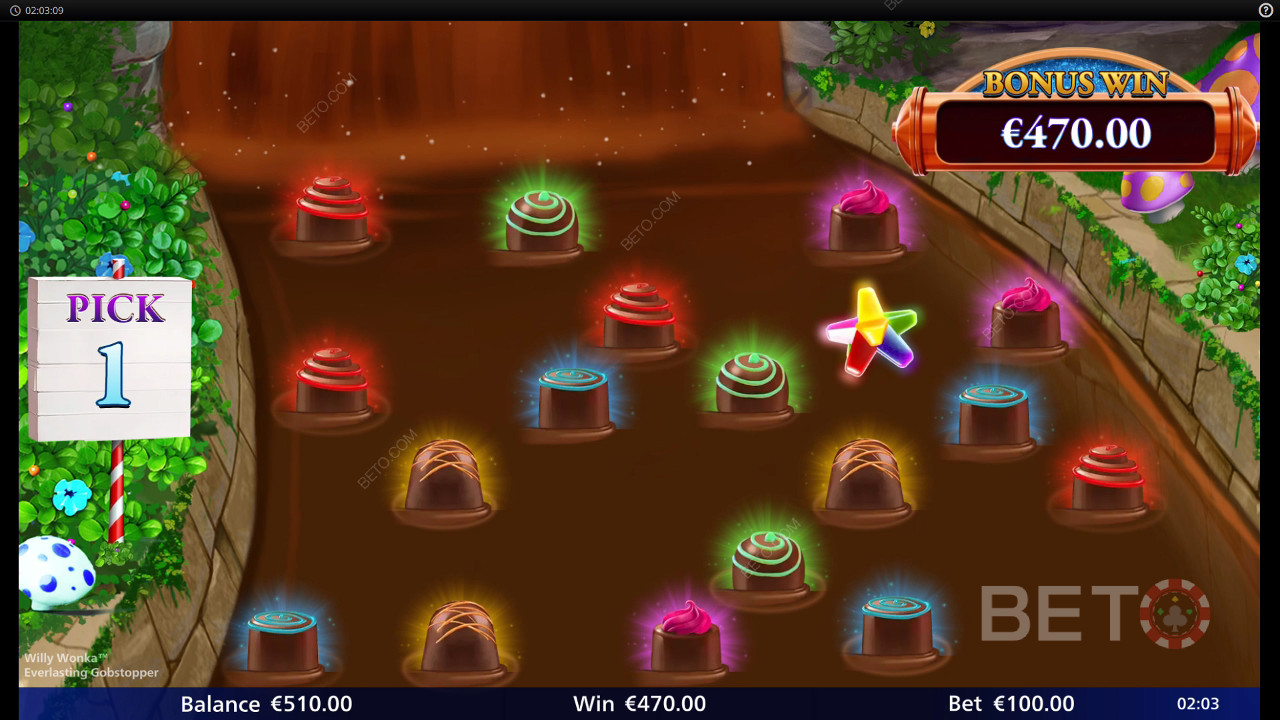 Caracteristicile bonus explicate în Willy Wonka Everlasting Gobstopper de Light and Wonder