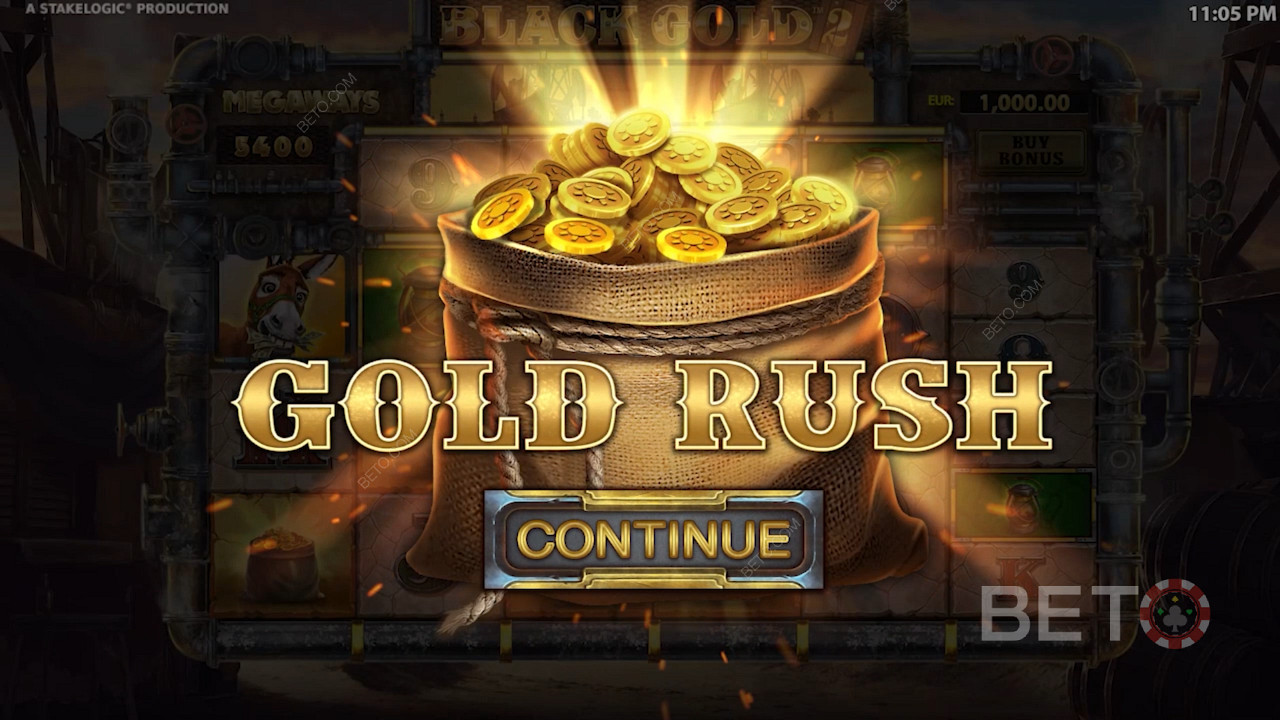 7 bonusuri modificatoare diferite pot fi utilizate după activarea funcției Gold Rush.