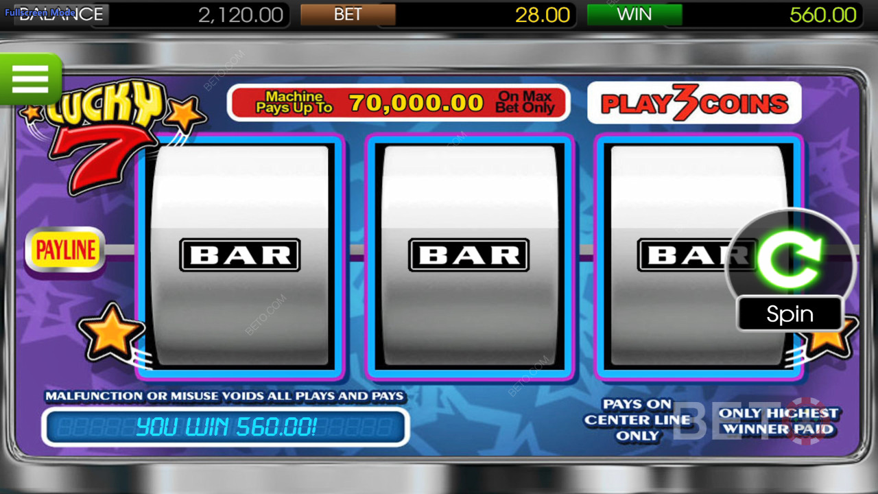 Lucky 7 Betsoft Review by BETO Slots
