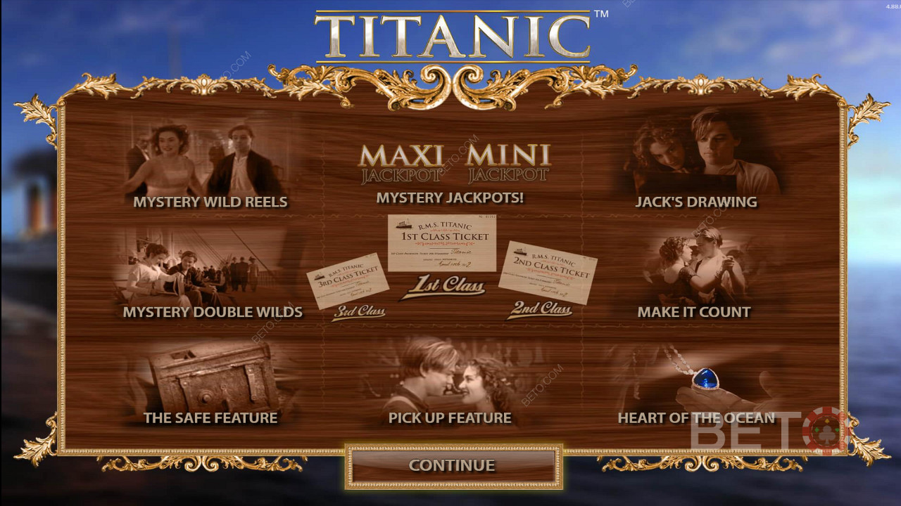 Bucură-te de numeroase funcții în slotul video Titanic
