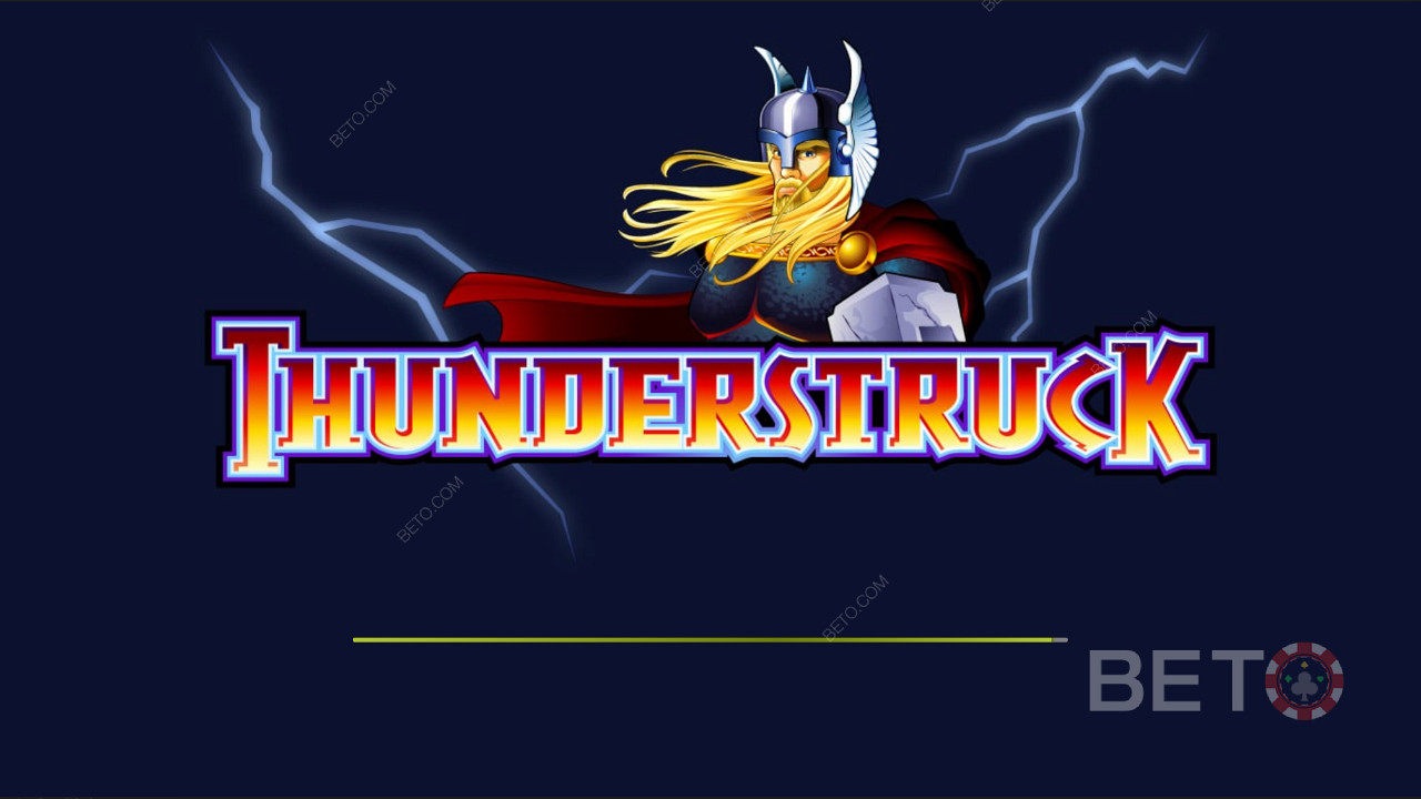 Ecranul de introducere cu tematică întunecată a Thunderstruck