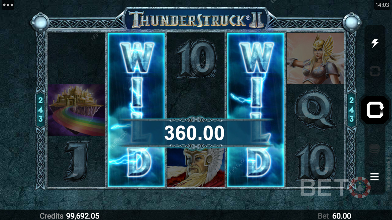 Câștigarea unui premiu bun la slotul Thunderstruck II