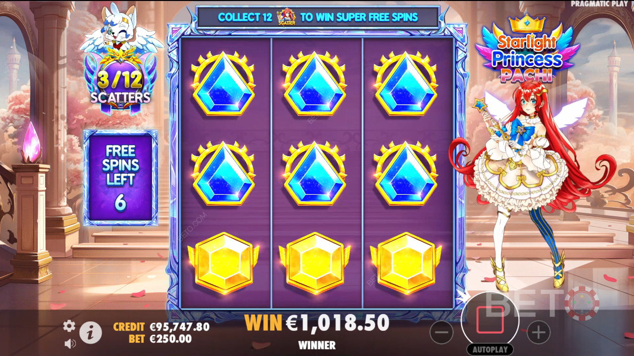 Funcțiile bonus explicate în Starlight Princess Pachi de Pragmatic Play