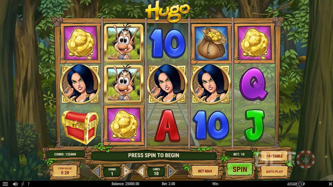 Simboluri de aur în Hugo Slot Machine!