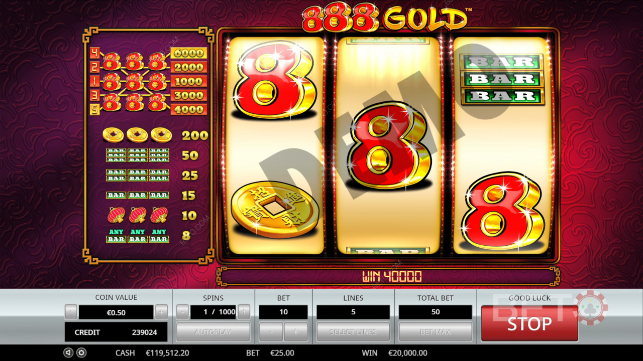 888 Gold Review de BETO Slots