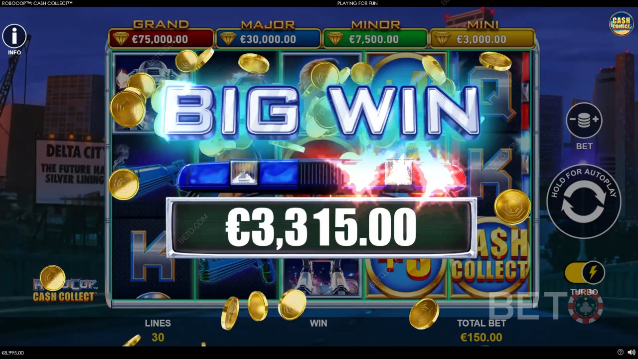 Câștigă 1,878x pariul tău în RoboCop: Cash Collect Slot!