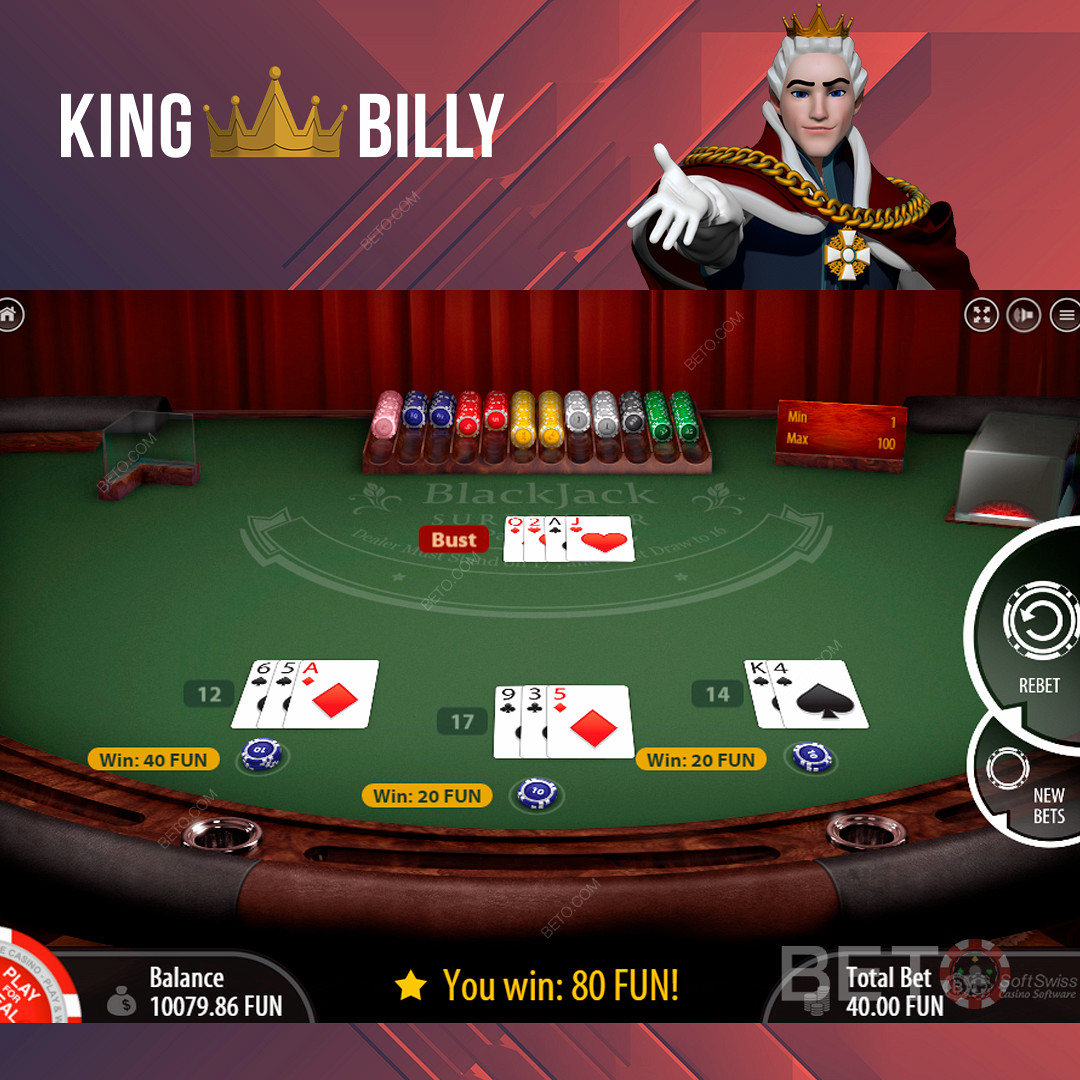 Bucurați-vă de jocurile de masă populare pe King Billy Casino
