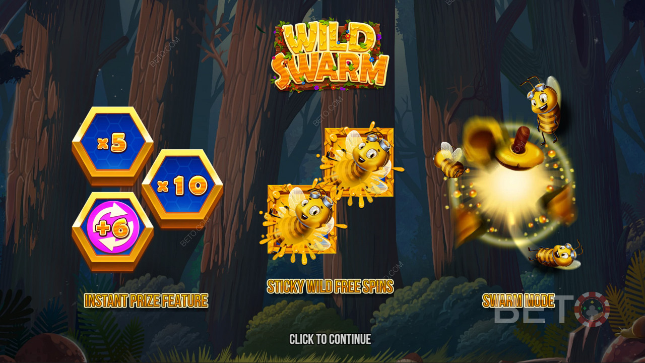 Bucură-te de funcțiile bonus puternice în slotul online Wild Swarm