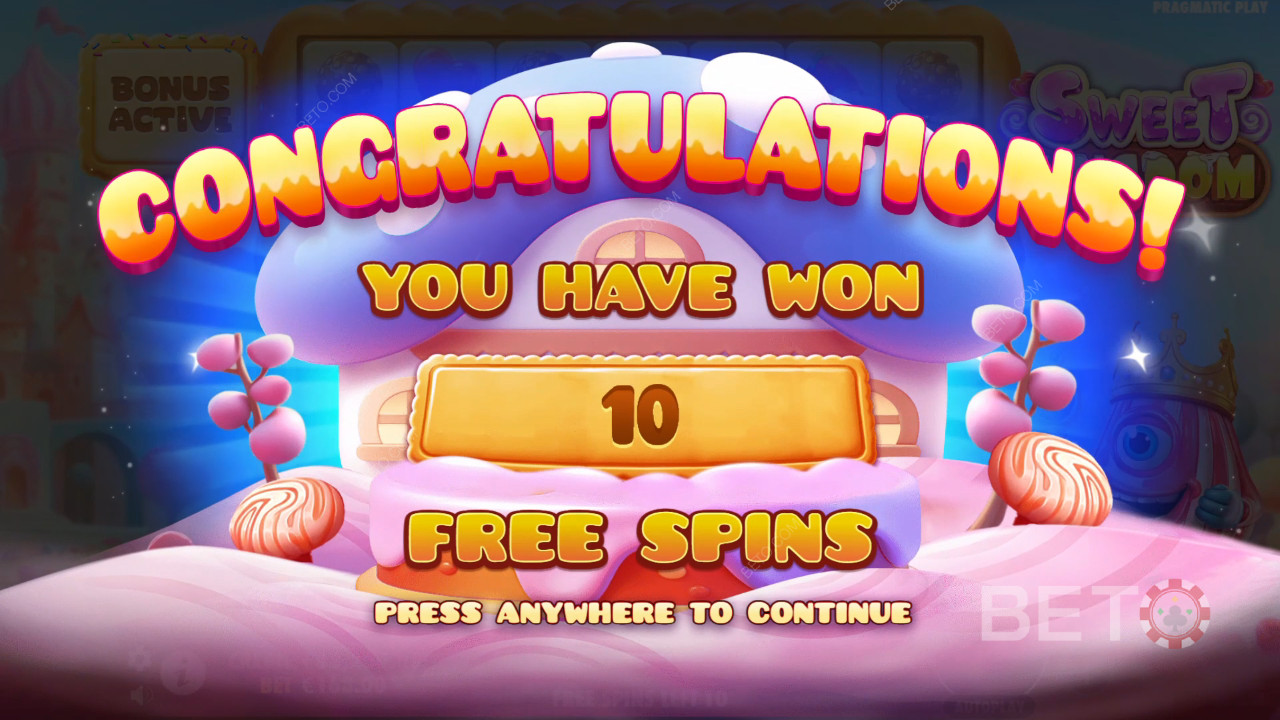 Câștigă 10.000x pariul tău în jocul ca la aparate online Sweet Kingdom!