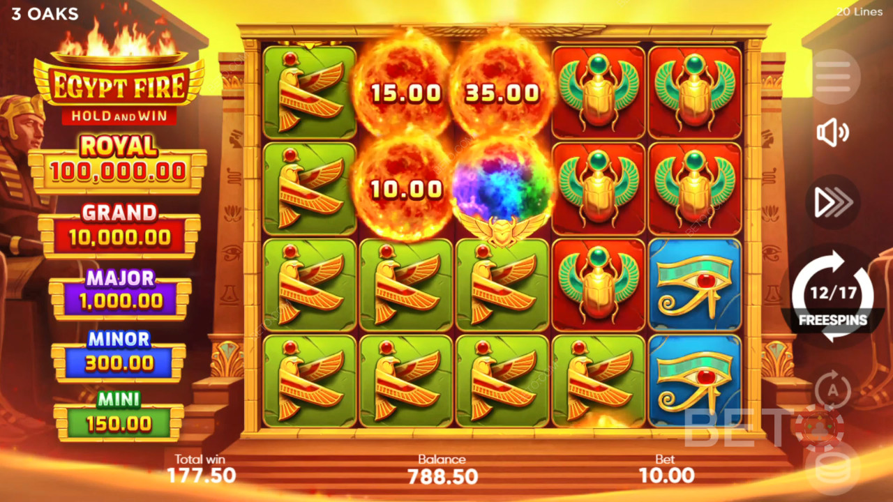 Funcțiile bonus explicate în Egypt Fire de 3 Oaks Gaming