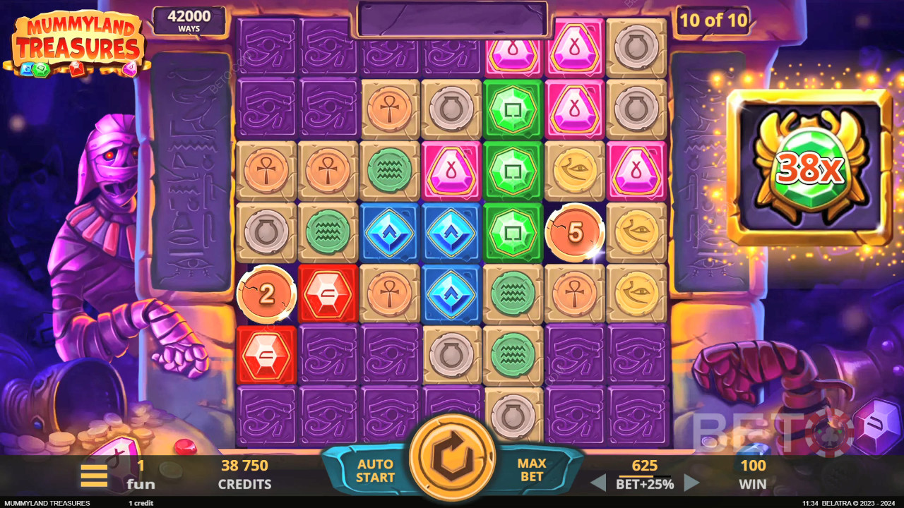 Caracteristici bonus explicate în Mummyland Treasures by Belatra