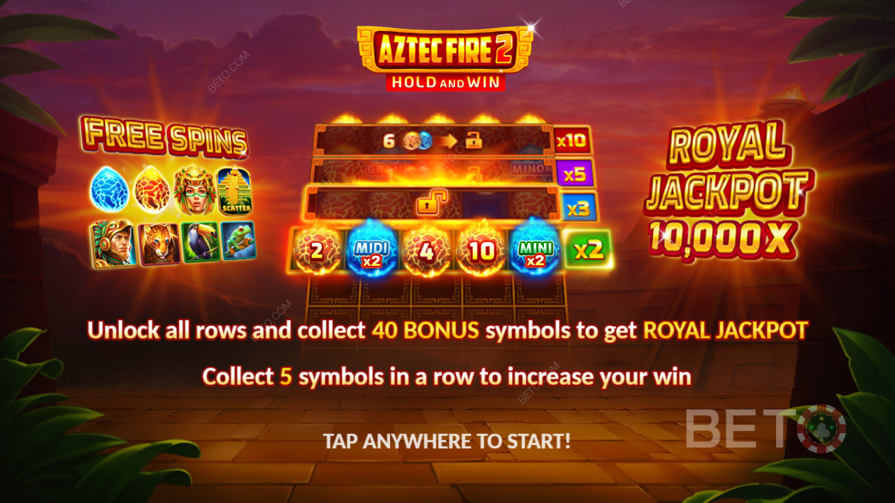 Funcțiile bonus explicate în Aztec Fire 2 de la 3 Oaks Gaming