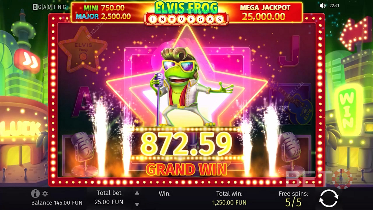 Câștigă sume mari la Elvis Frog in Vegas