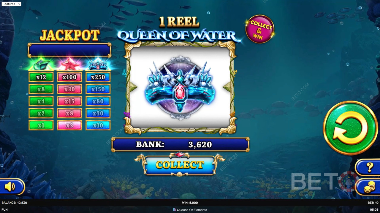 1 Reel Queen of Water Recenzie de la BETO Slots