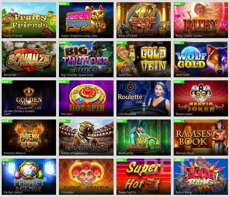 Selecție mare de jocuri de sloturi la MagicRed Casino.