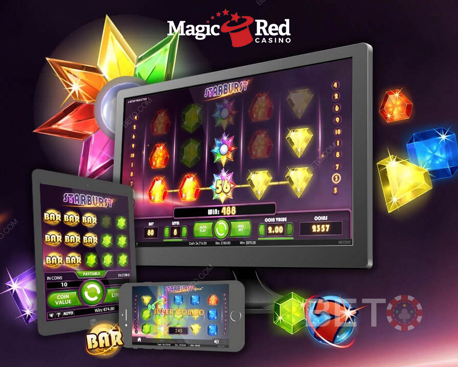 Începeți să jucați gratuit la MagicRed mobile casino.