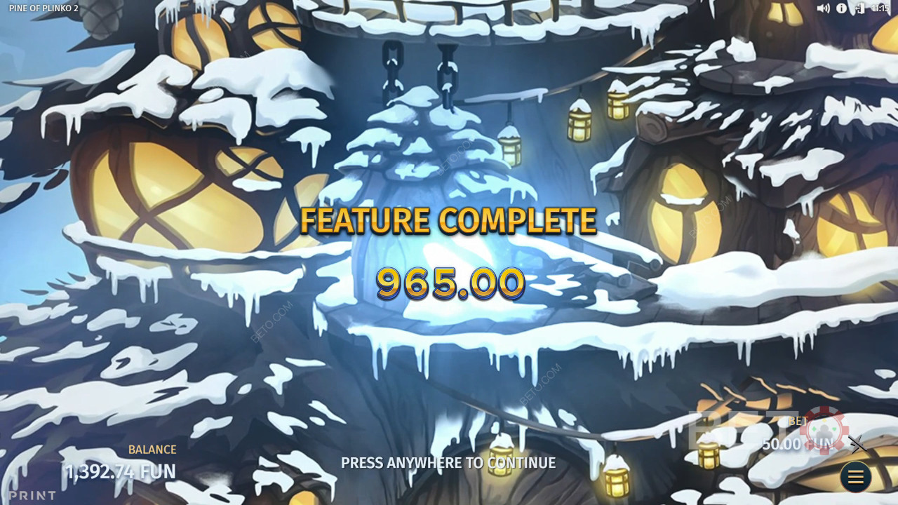 Funcțiile bonus explicate în Pine of Plinko 2 de Print Studios