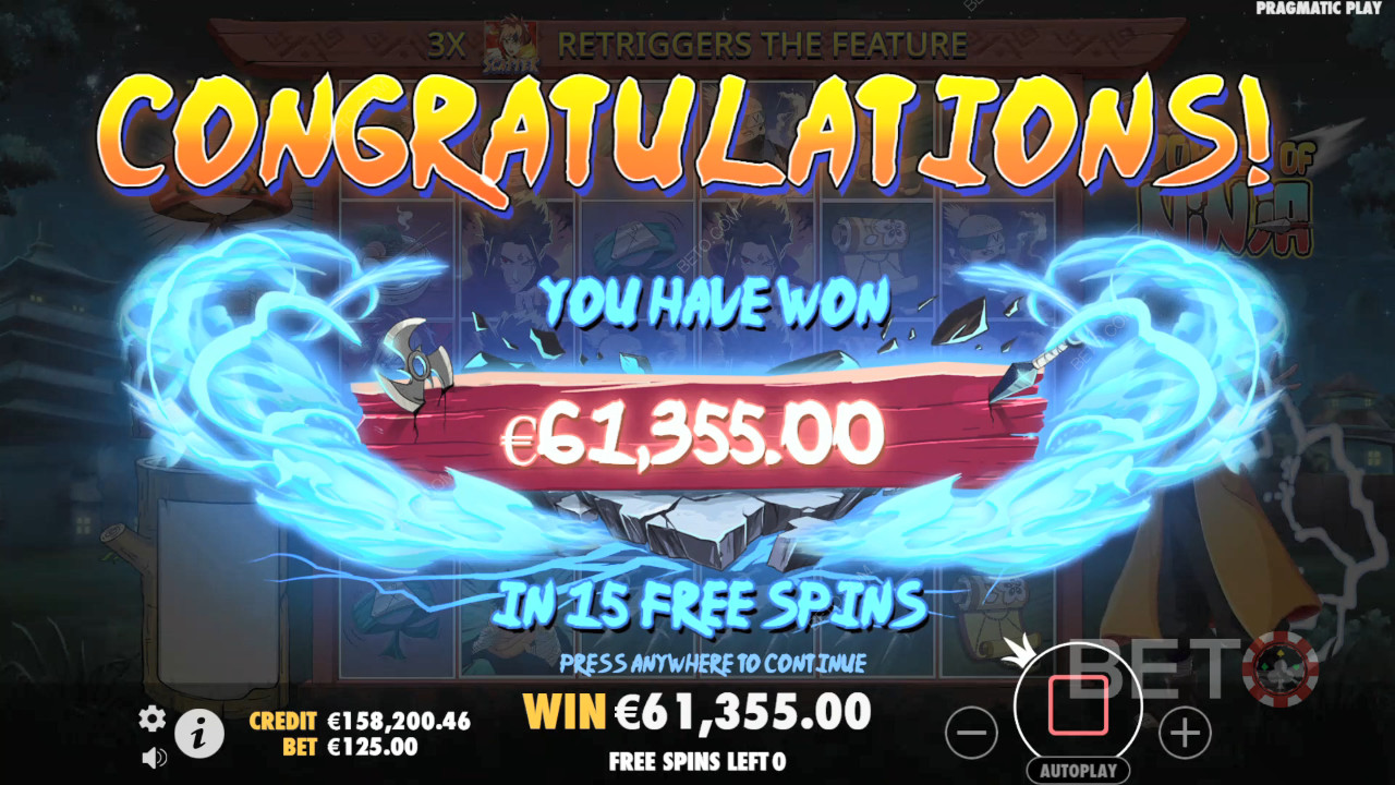 Câștigă 5.000x pariul tău în Power of Ninja Video Slot!