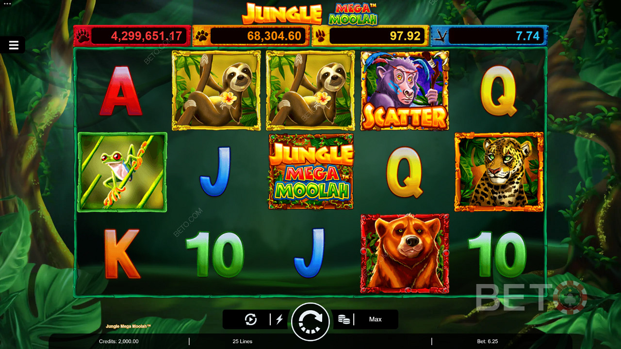 Bucură-te de Multiplier Wilds, Free Spins și patru jackpoturi progresive în slotul Jungle Mega Moolah