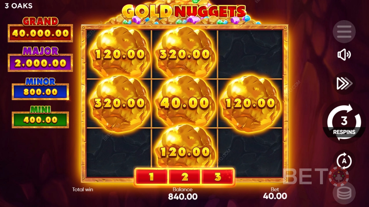 Gold Nuggets (3 Oaks) Joacă Gratuit
