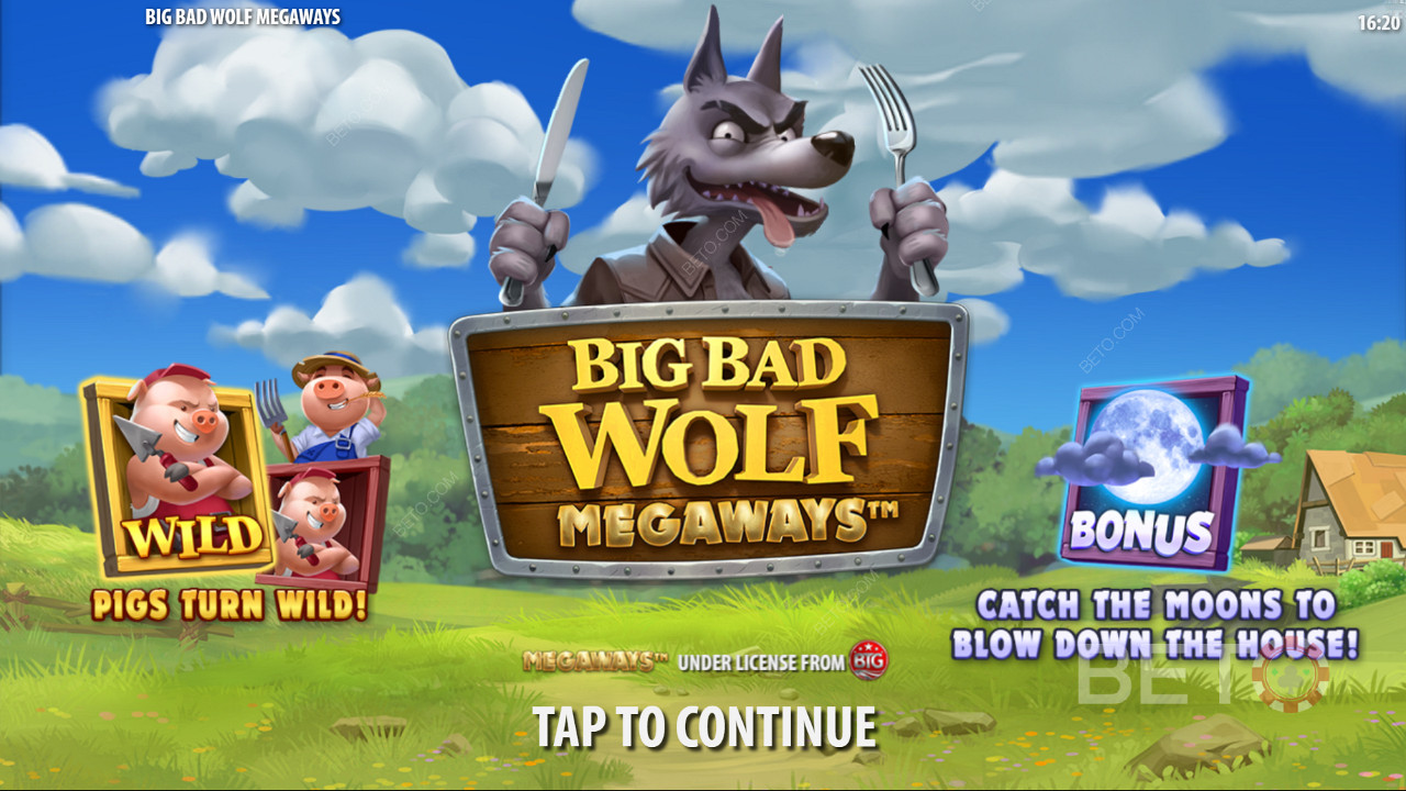 Bucură-te de funcția Piggy Wilds și de rotirile gratuite în slotul Big Bad Wolf Megaways