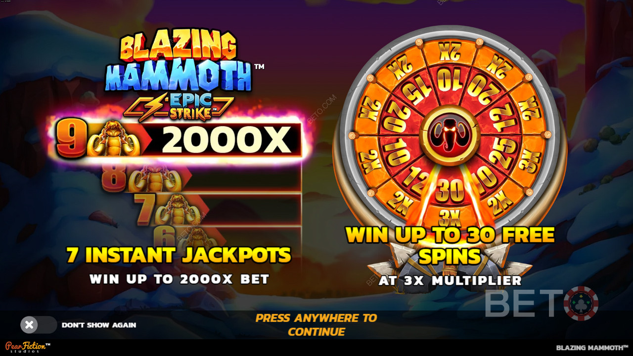 Câștigă până la 2.000x pariul tău la Blazing Mammoth slot machine