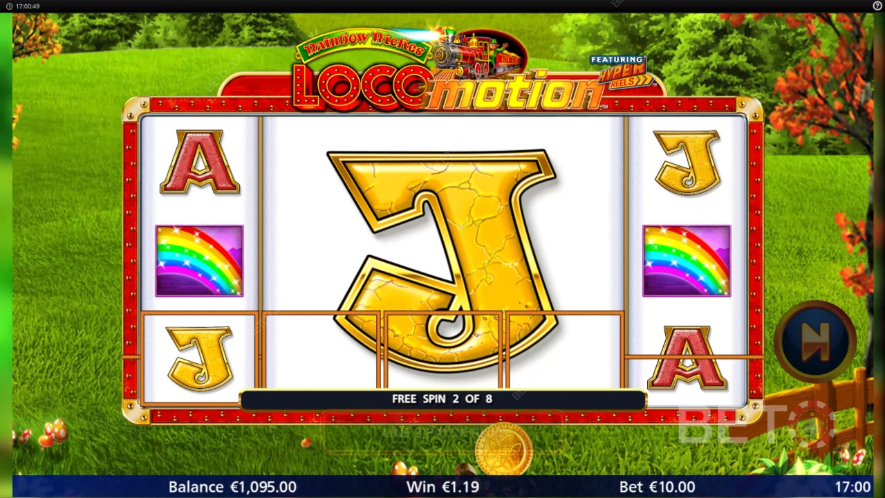 Câștigă 1,037x pariul tău în slotul online Rainbow Riches Locomotion!