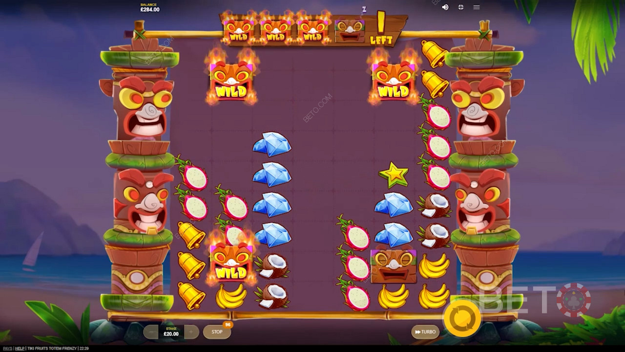 Trezește toate măștile Tiki pentru a declanșa Free Spins