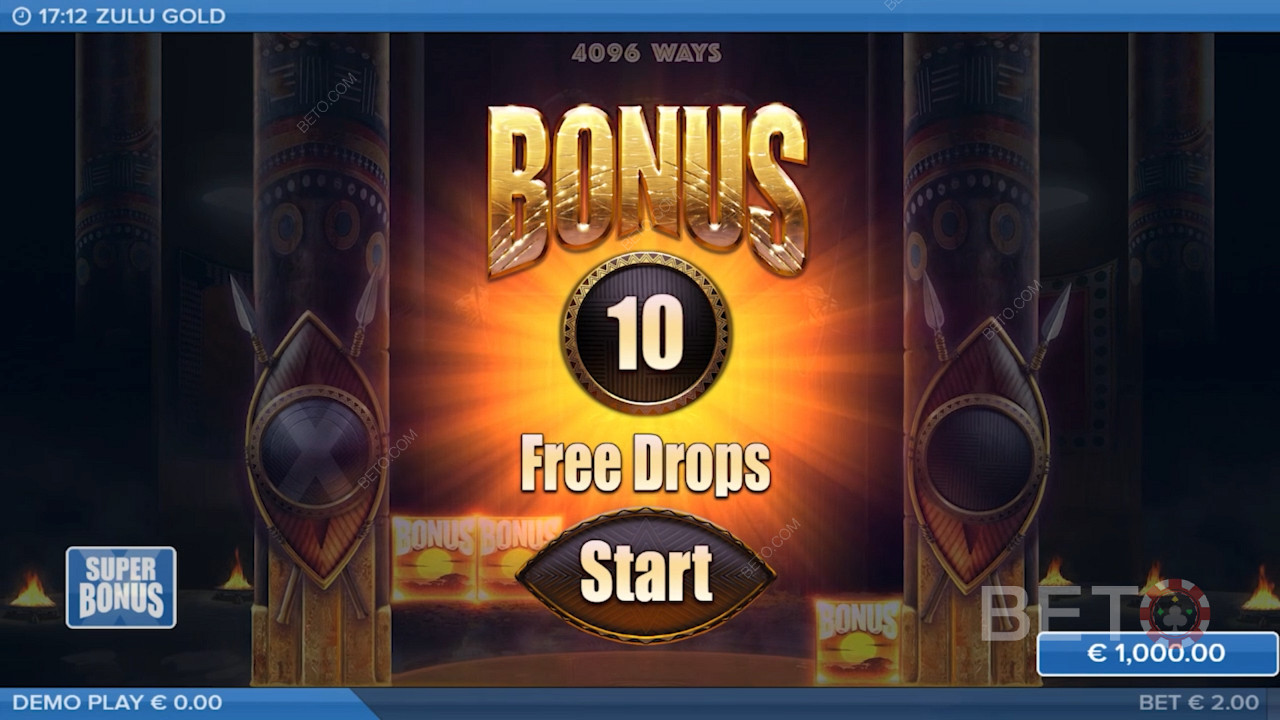 Funcția Multiplier Free Drops le oferă jucătorilor 10-25 de rotiri gratuite, în acest joc de păcănele.