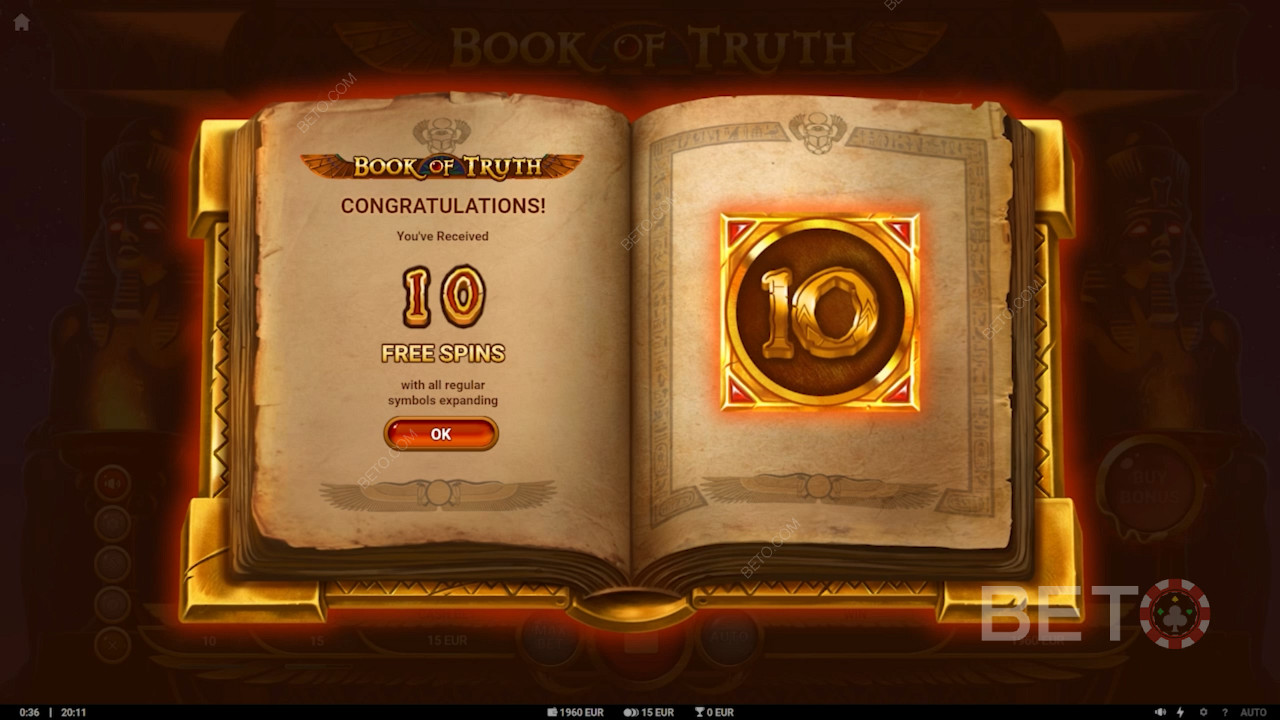 Rotirile gratuite ale Faraonului în jocul Book of Truth