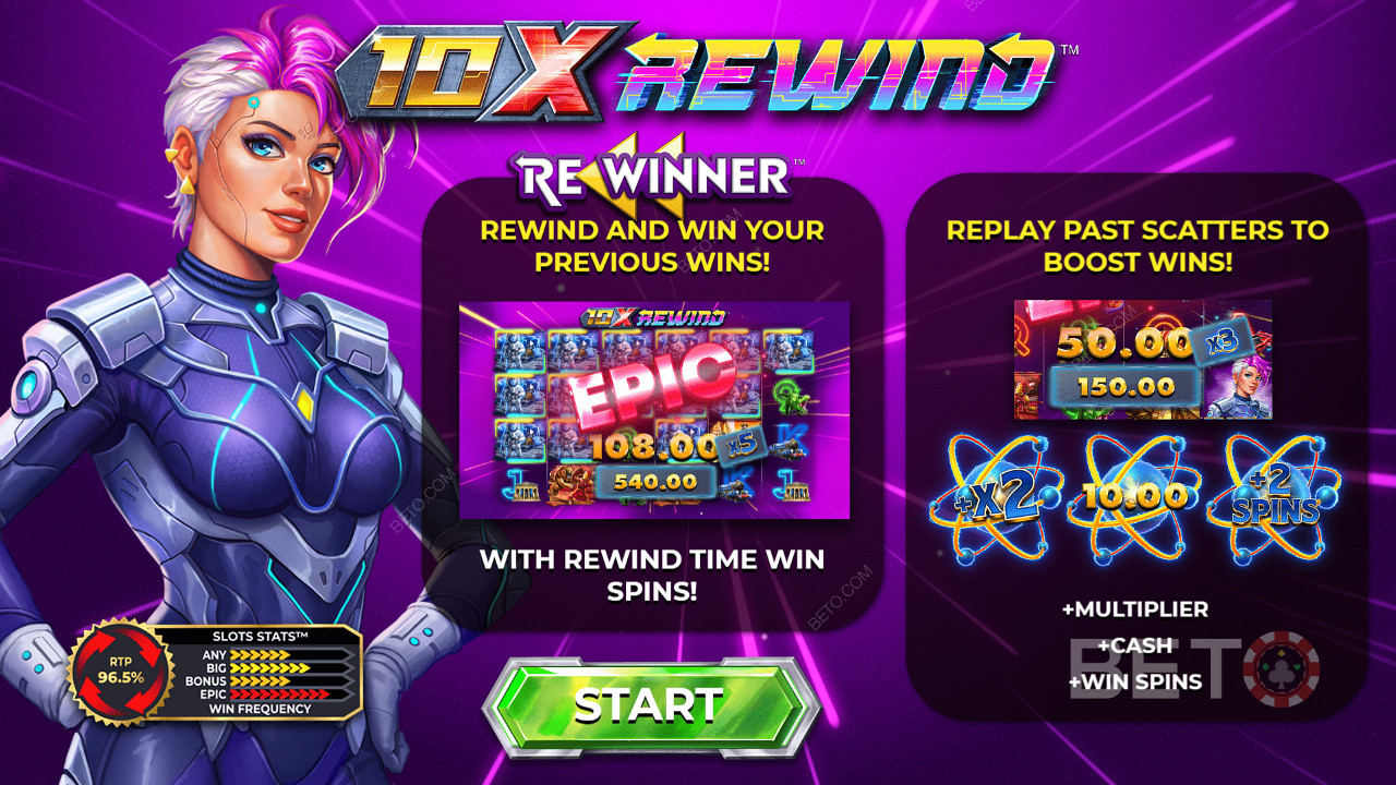 Începeți aventura jocurilor de noroc în 10x Rewind