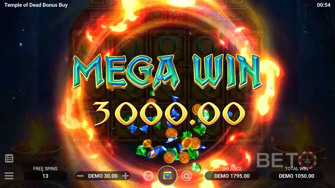 Joacă Temple of Dead acum și câștigă premii în bani în valoare de 10.068x miza la max.