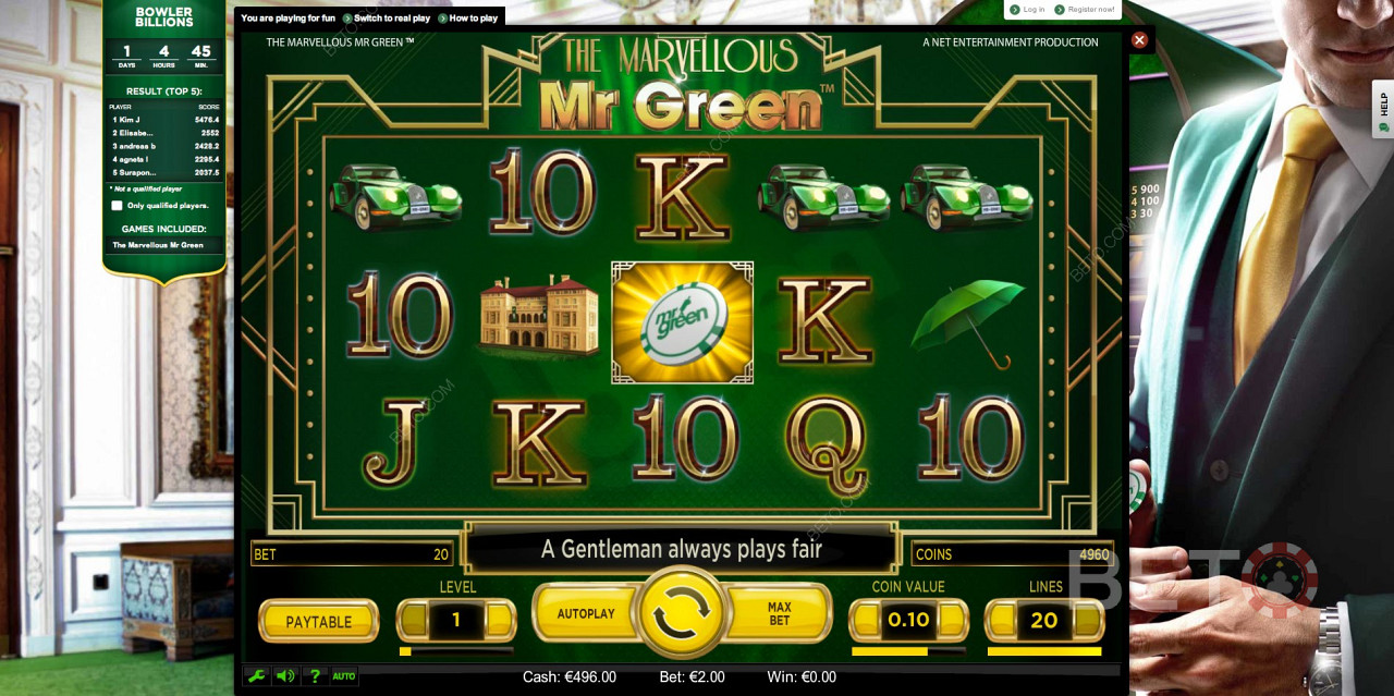 Cel mai bun loc online pentru a juca sloturi online este pe site-ul de jocuri Mr Green.