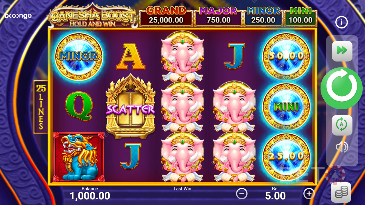 Bucură-te de jackpoturi dacă le prinzi în jocul bonus din jocul de păcănele Ganesha Boost Hold and Win