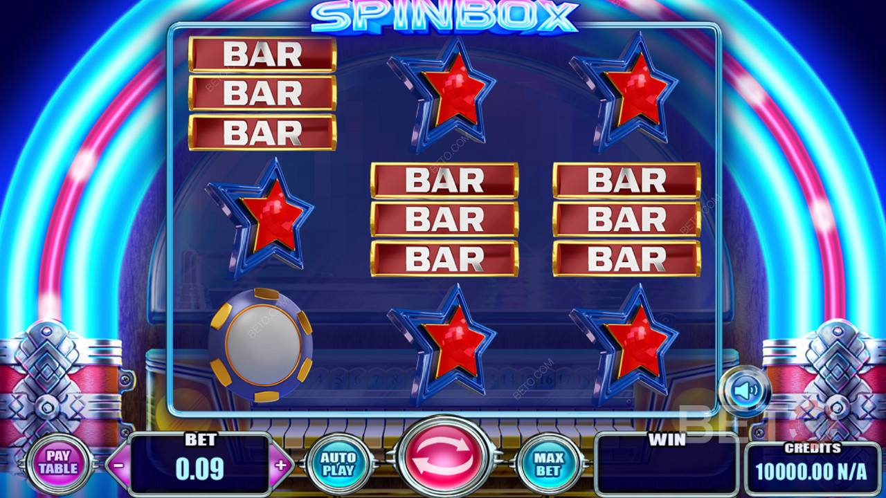 Simboluri atractive și o temă de joc clasică în slotul Spinbox