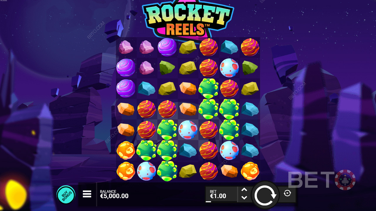 Rocket Reels slot bazat pe cluster prin Hacksaw Gaming