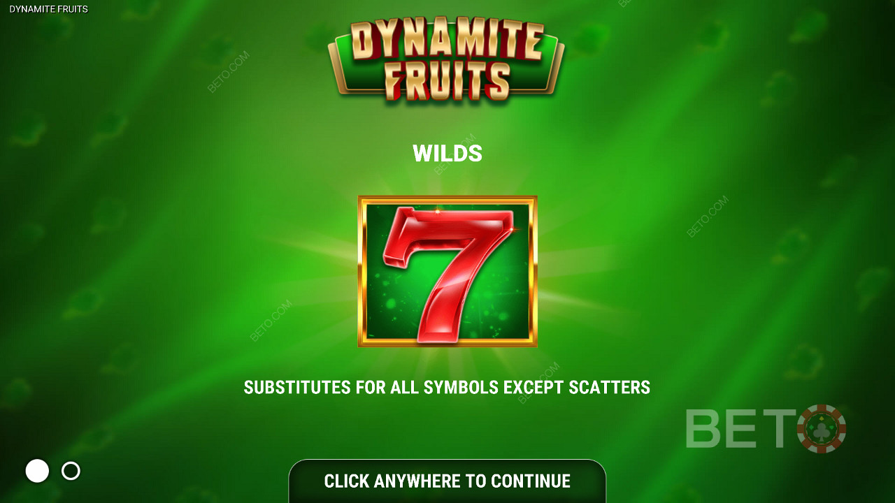 Dynamite Fruits slot - Simboluri wild - Red Seven