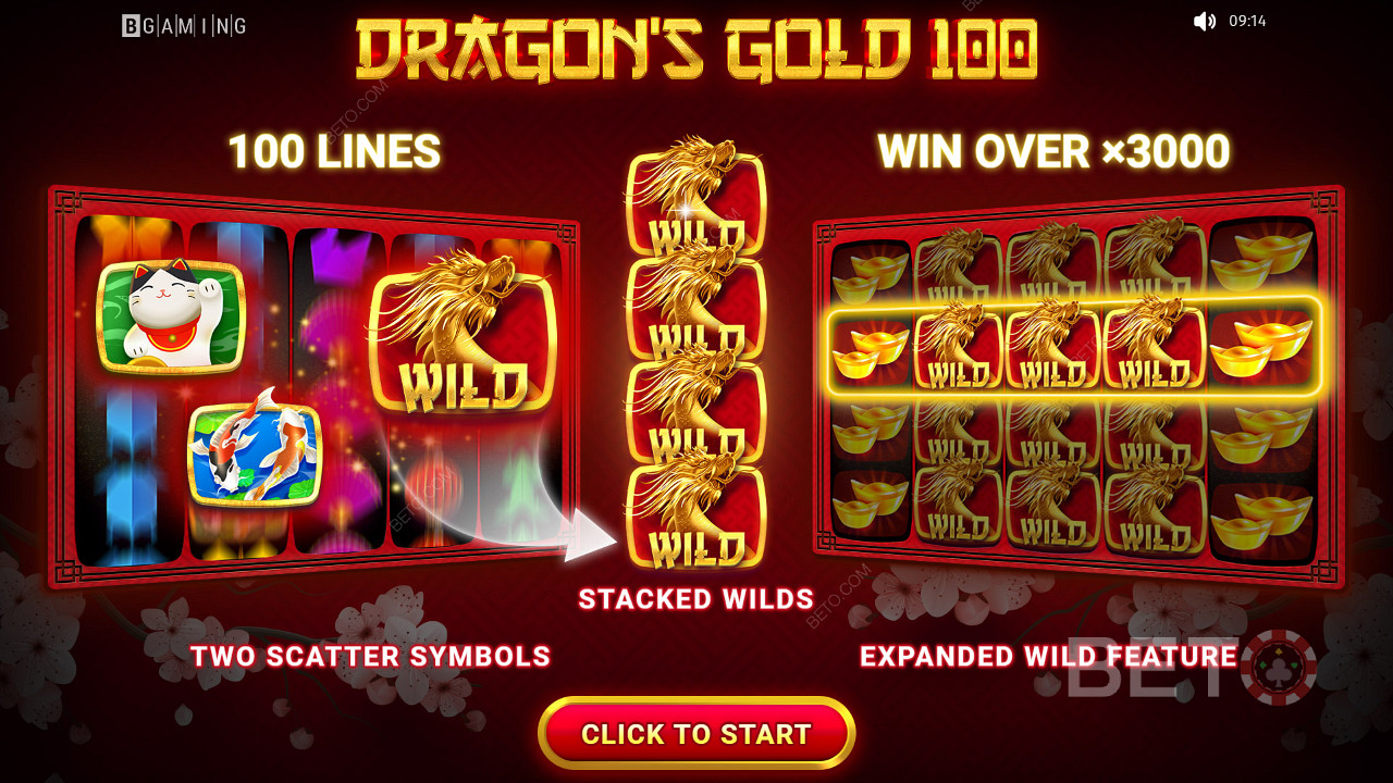 Nu pierdeți simbolurile Scatter interesante din Dragons Gold.