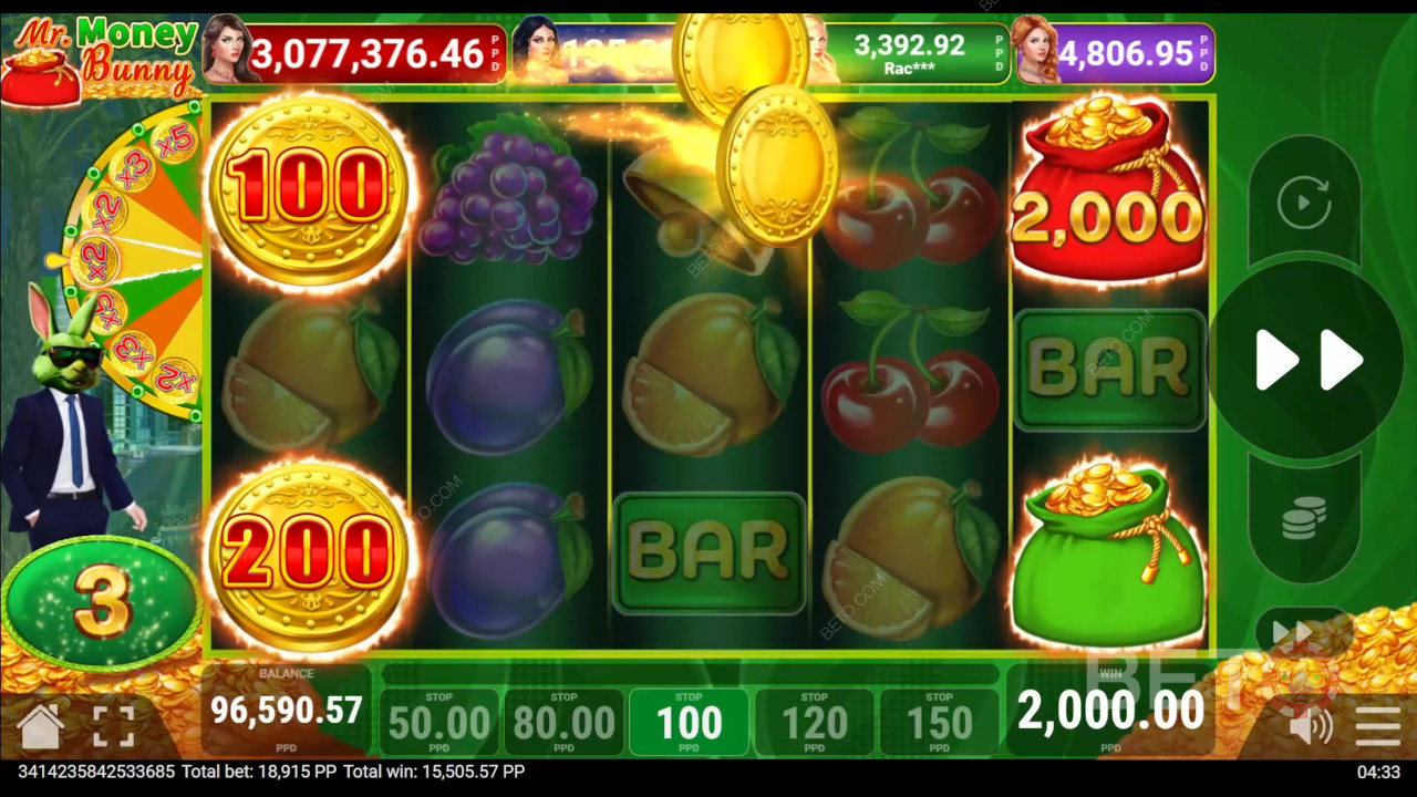 Câștigă 3.500x pariul tău în jocul ca la aparate video Money Bunny!