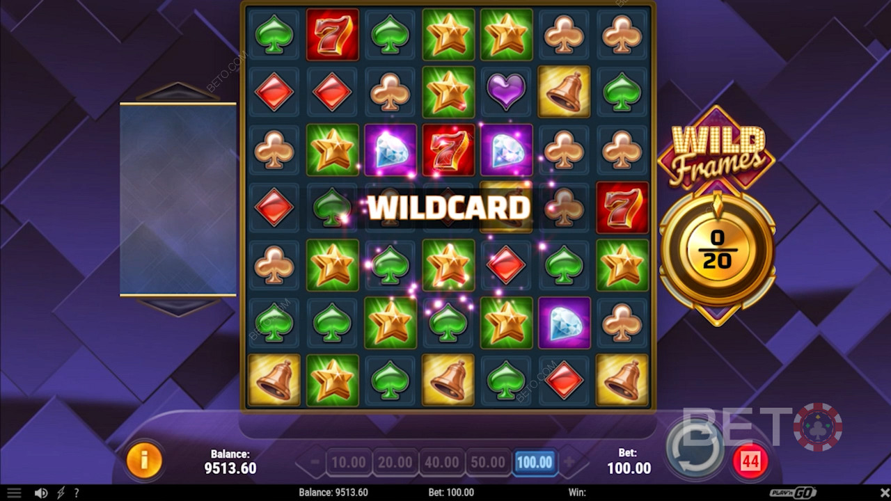 Bonusul Wildcard în slotul online Wild Frames