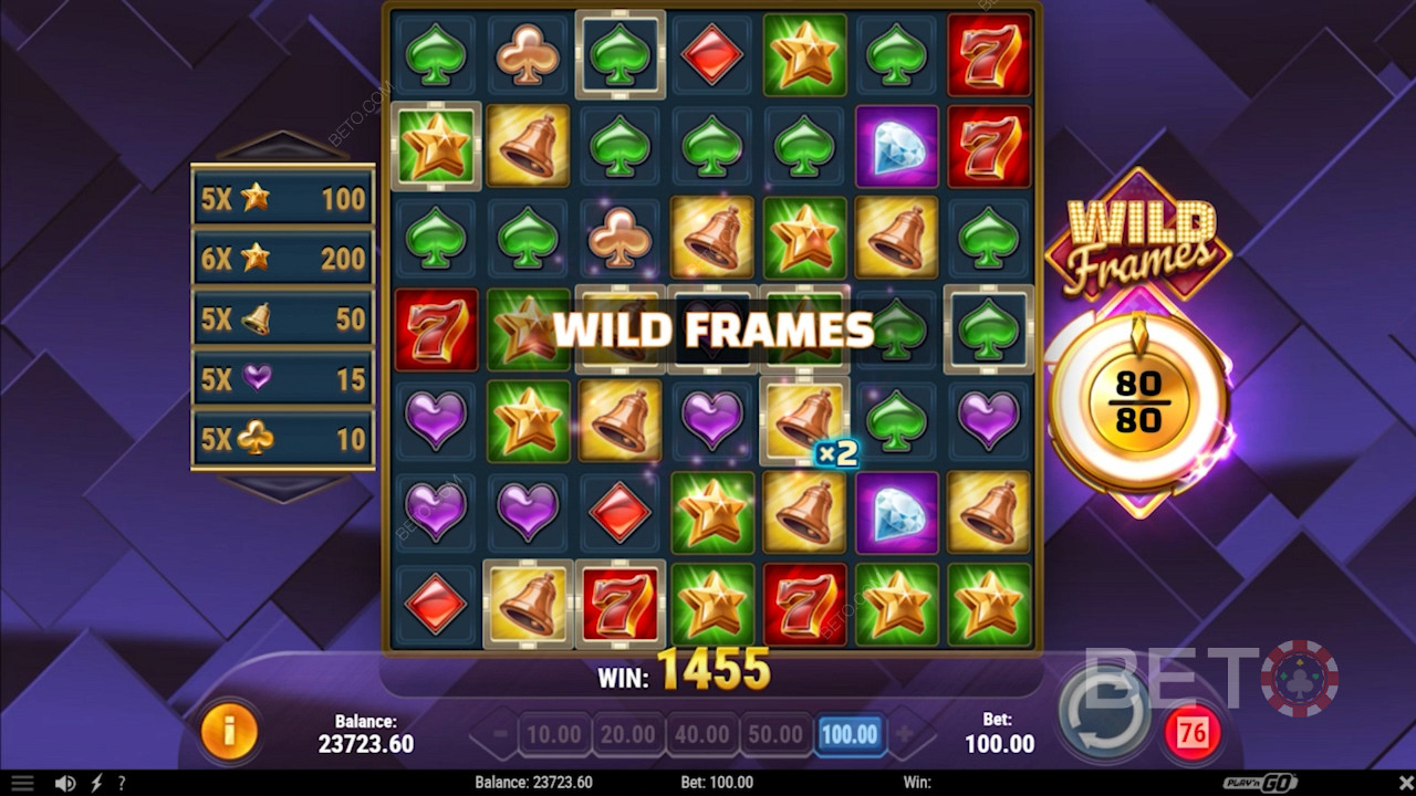 Grilă largă de joc în Wild Frames