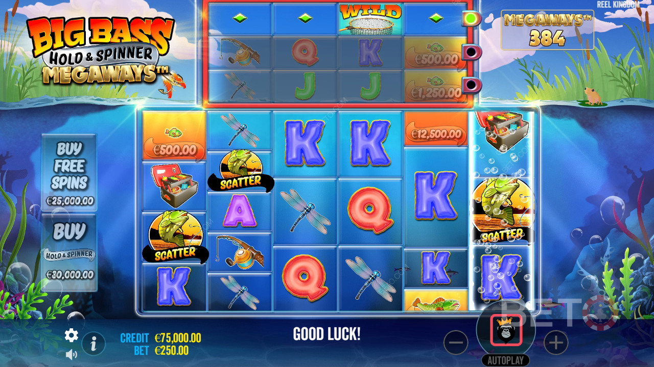 Câștigă 20.000x pariul tău în Big Bass Hold și Spinner Megaways Slot!
