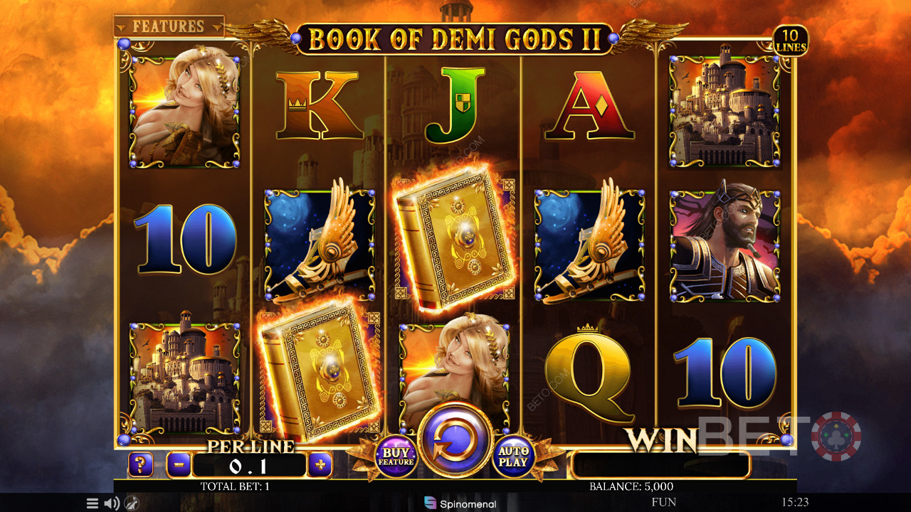 Jocul de păcănele Book of Demi Gods 2 cu rotiri gratuite, Wilds, respins și multe alte funcții