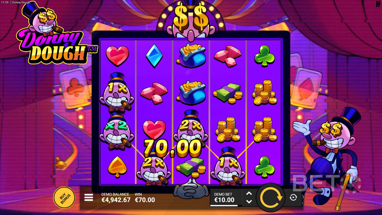 Câștigă 10.000x pariul tău în Donny Dough Slot Machine!