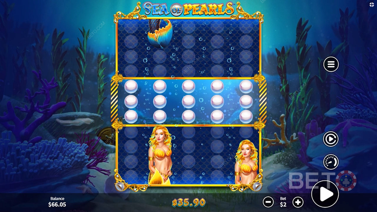 Umple zona de acțiune cu perle și declanșează funcția Play it Your Way din jocul Sea of Pearls